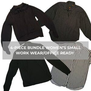 Women’s Small Workwear Blouse Bundle | 4 Tops | Office Career Closet